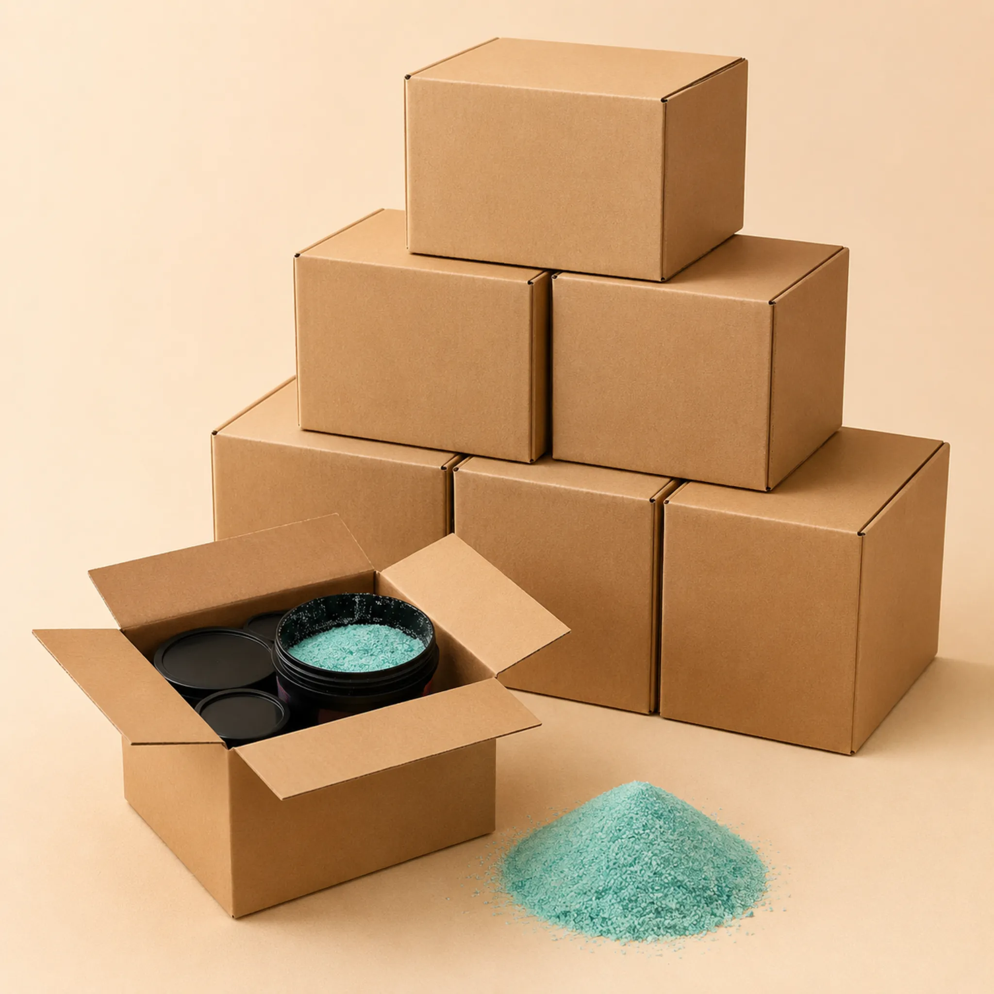 Wood fire starters brown box packaging