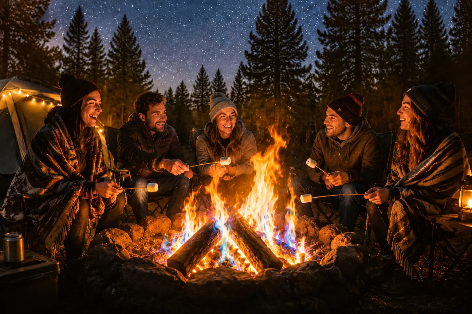 Campfire color packets for camping