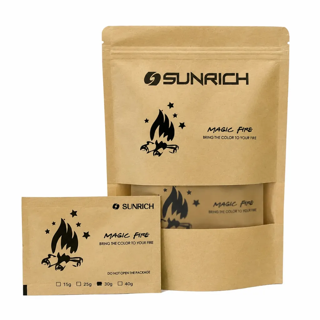 Magic fire powder kraft paper bag packaging