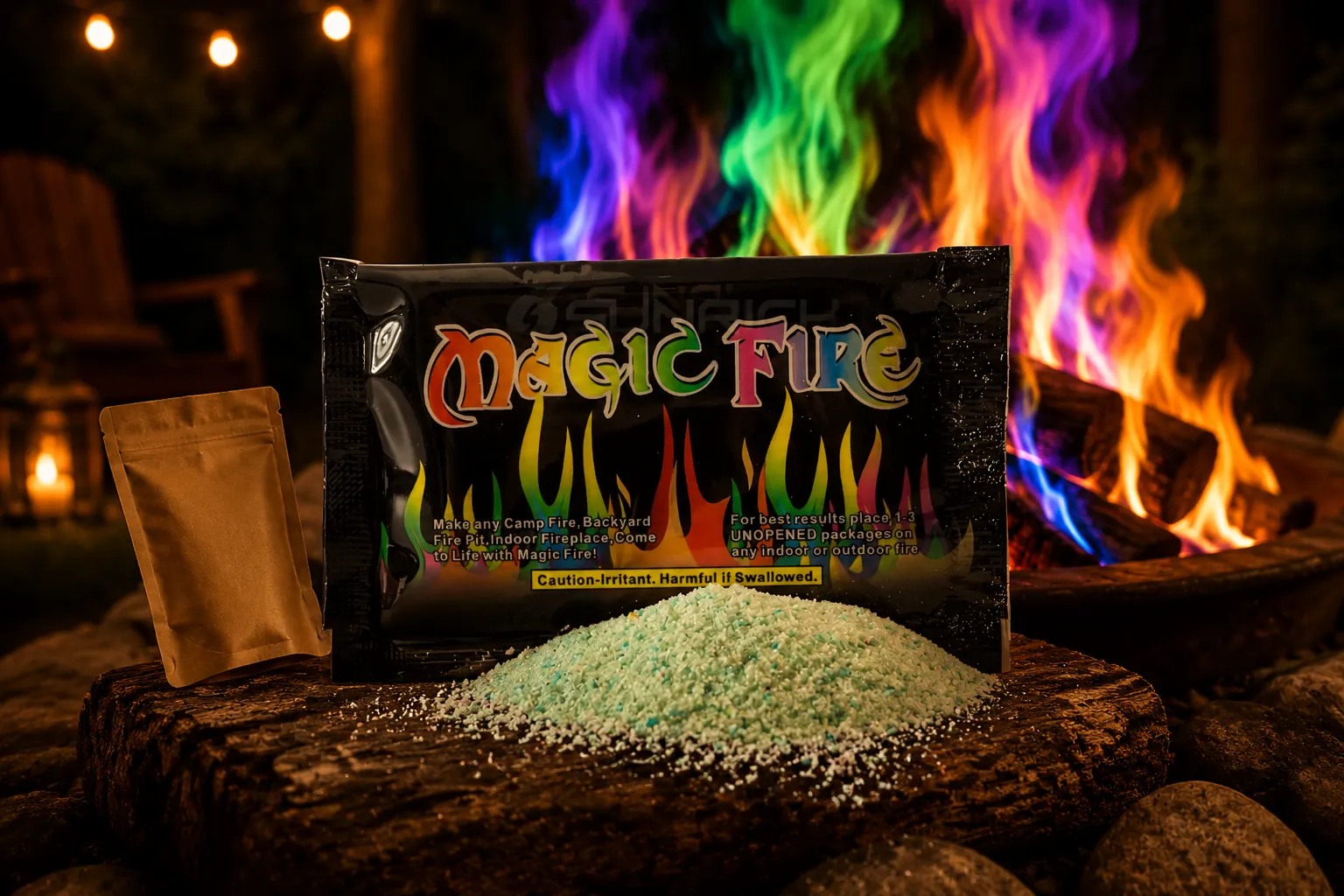 Magic fire powder color changing flame packets