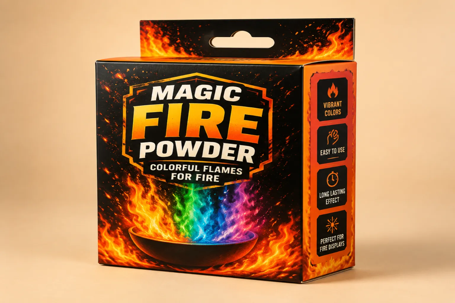 Magic fire powder color box packaging