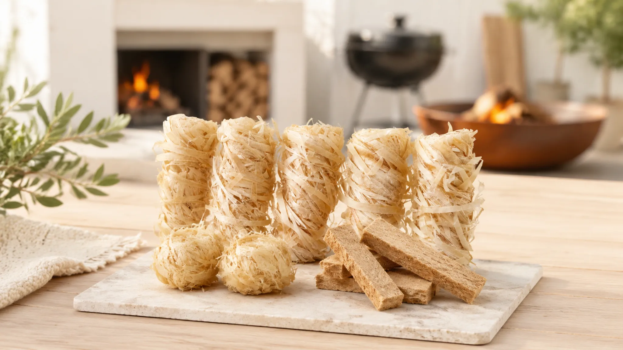 Wood fire starters for fireplaces, fire pits and BBQ
