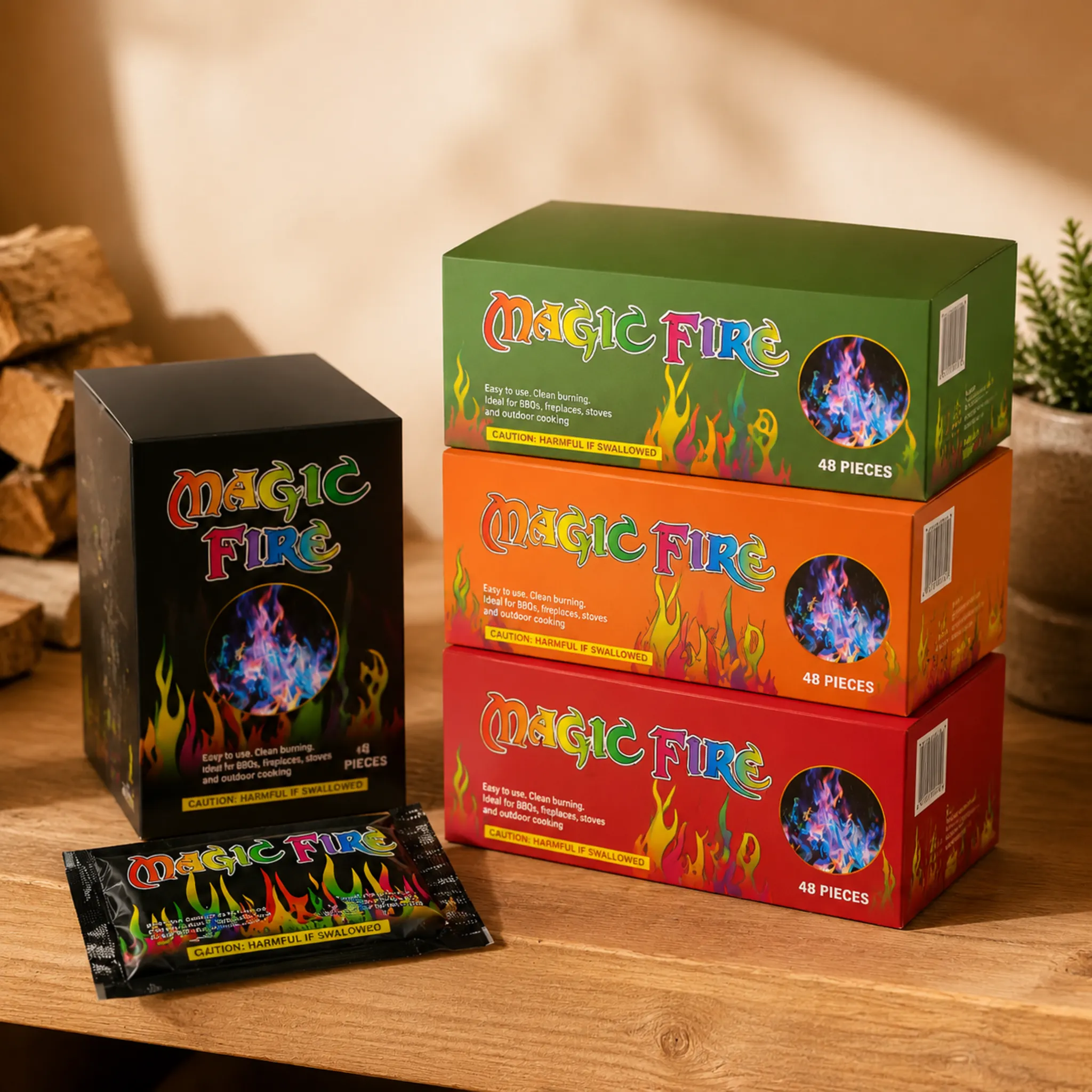 Wood fire starters paper color box packaging