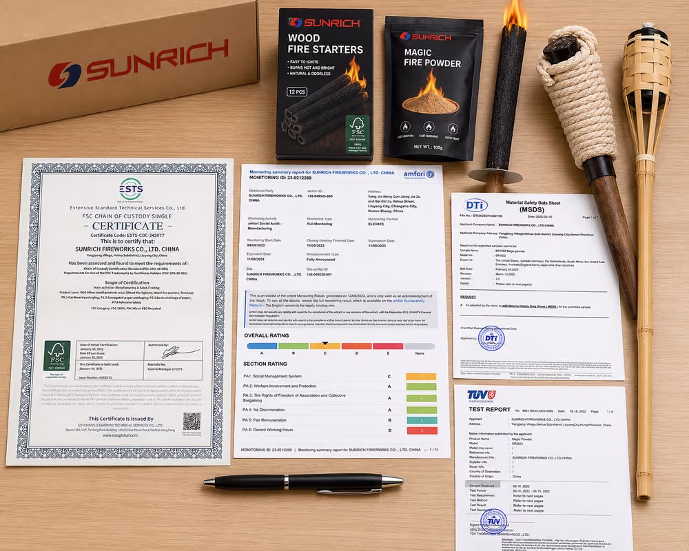 Sunrich product quality and export documents