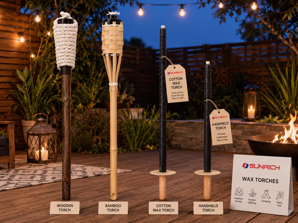 Wax torches for outdoor events