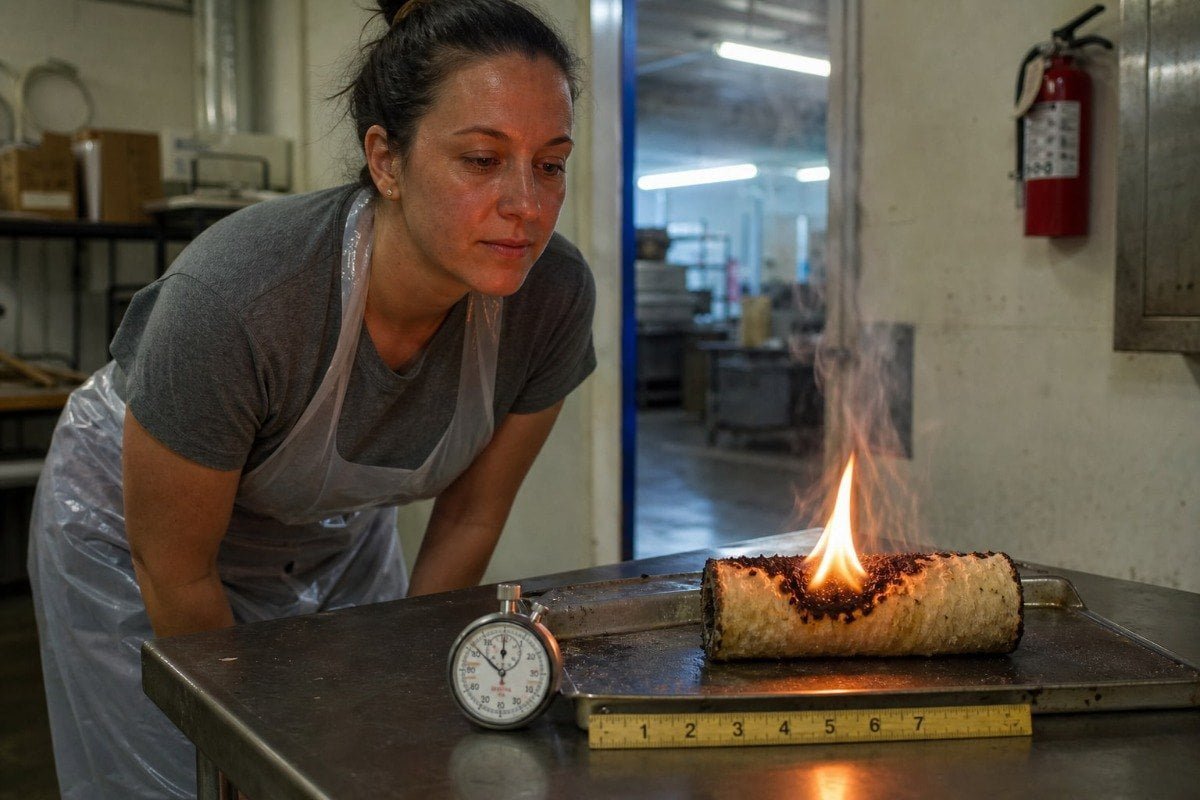 Burn Time Testing Requirements Fire starter roll tested for burn time and one-match ignition performance indoors (ID#3)
