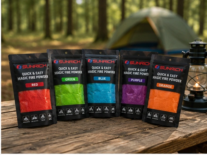 Campfire color packets and magic fire powder
