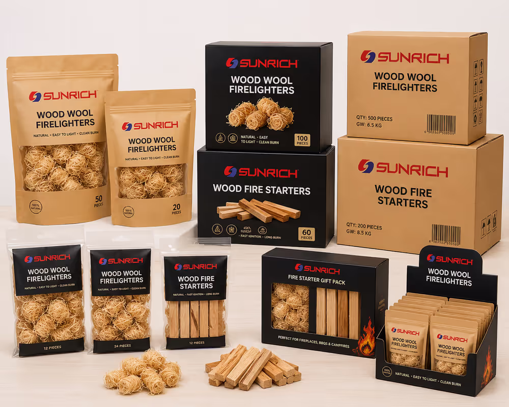 Wood fire starters packaging options