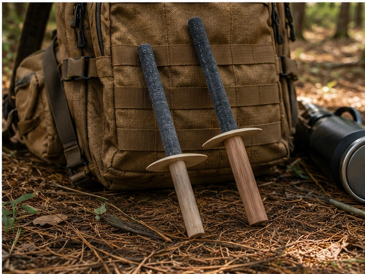 Handheld wax torches for camping