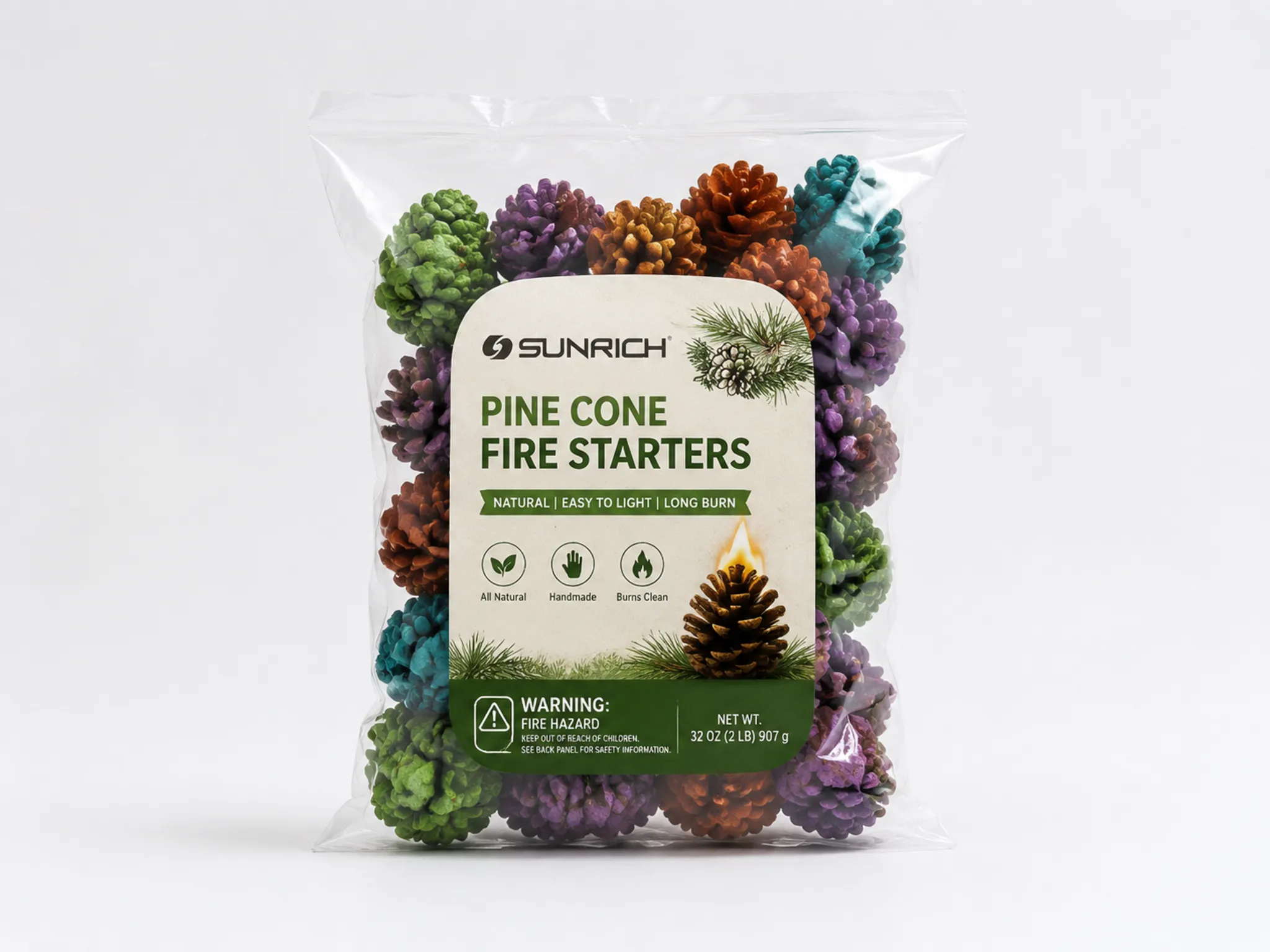 Custom private label color pine cones
