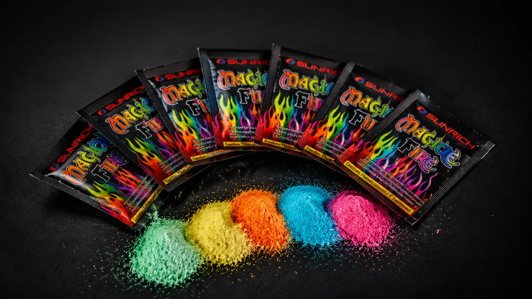 Magic fire powder for fire pits