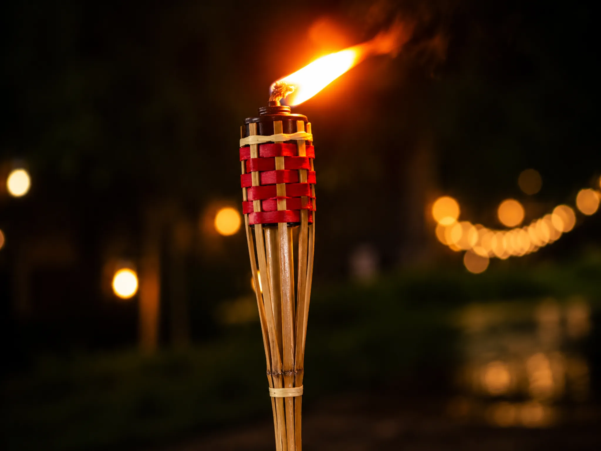 Wax torches for outdoor garden and camping use