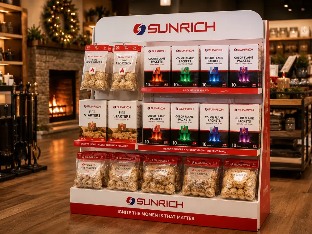 Display packaging for fireplace accessories