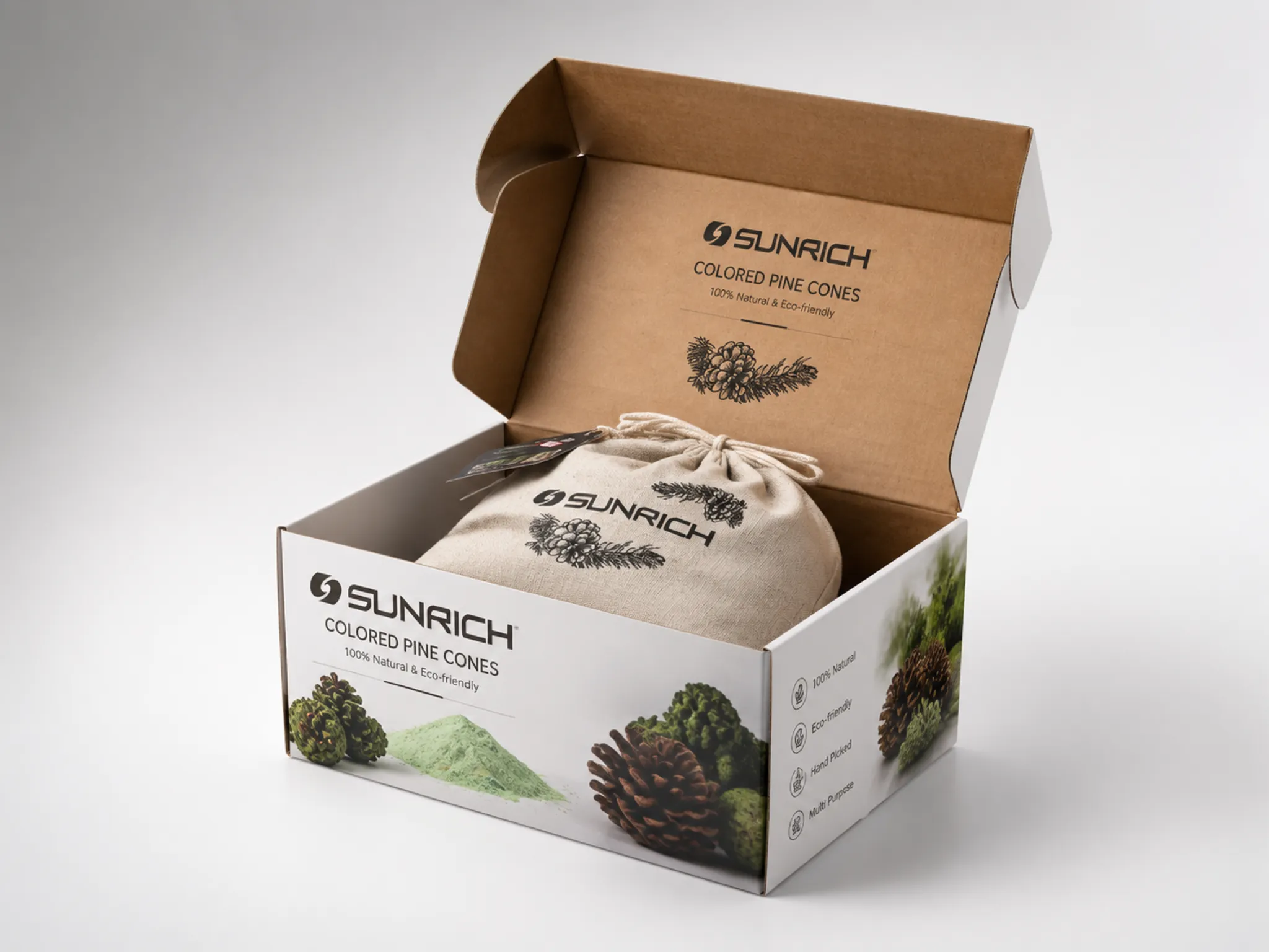 Color pine cones color box packaging