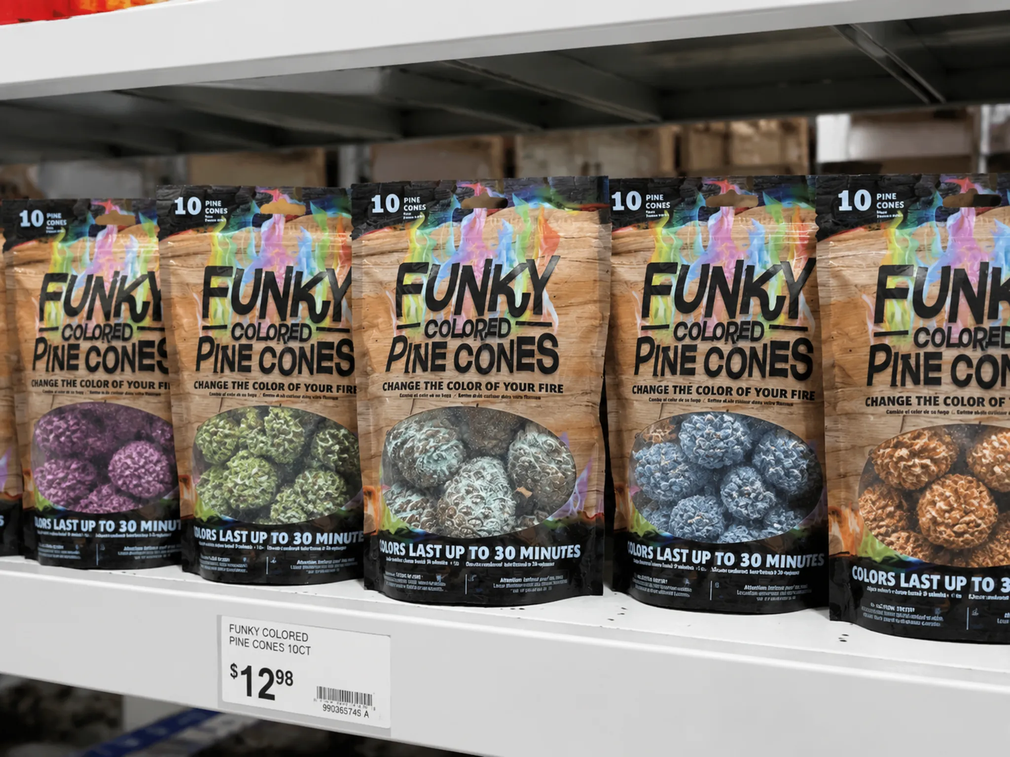 Color pine cones plastic bag packaging