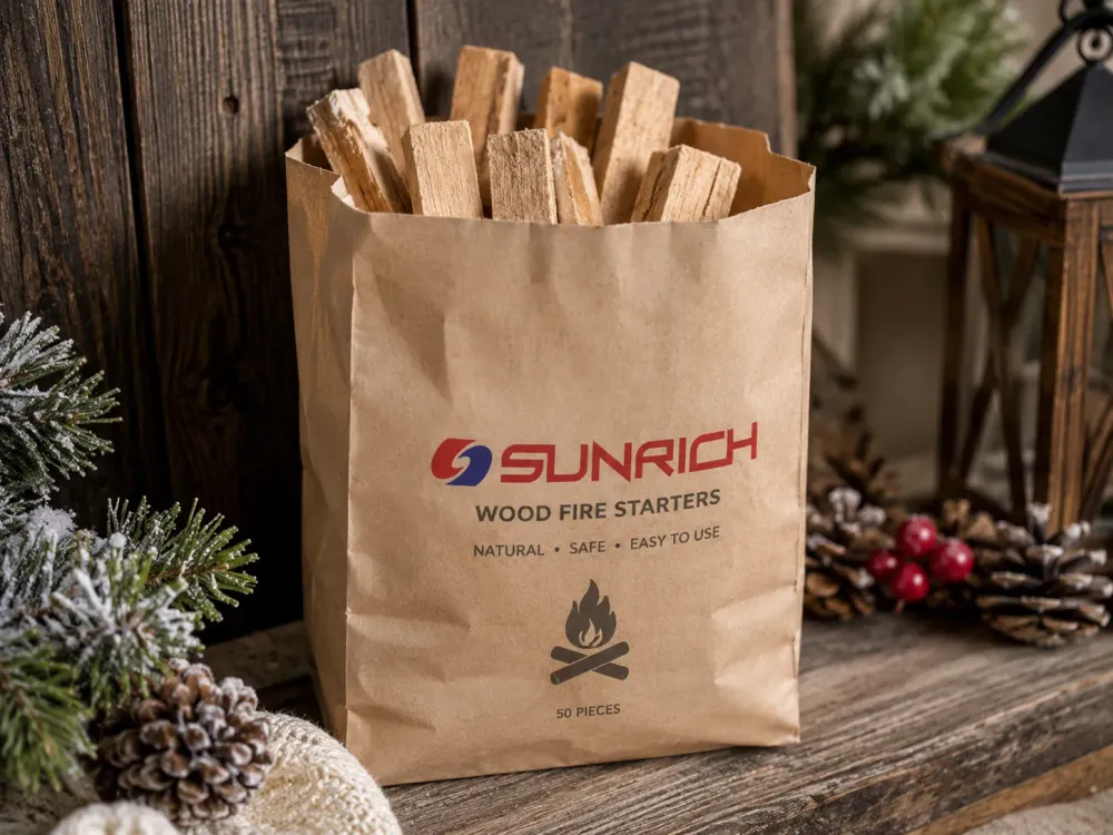 Kraft bag packaging for fireplace accessories