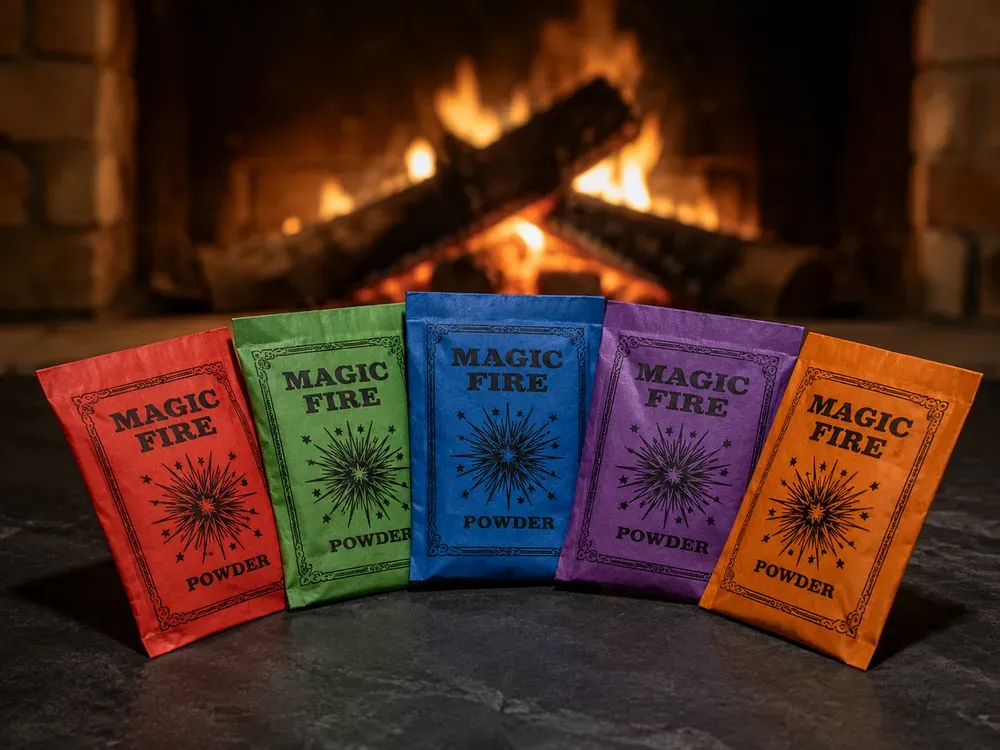 Magic fire powder for fireplace color flames