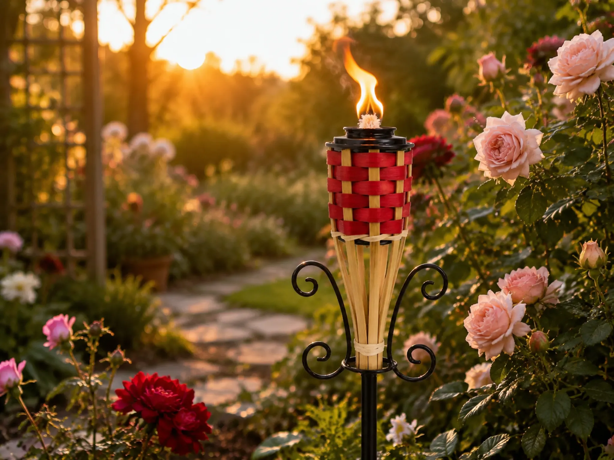 Garden torch for patio lighting