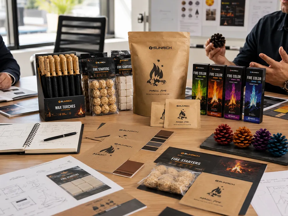 Outdoor fire product development and packaging planning