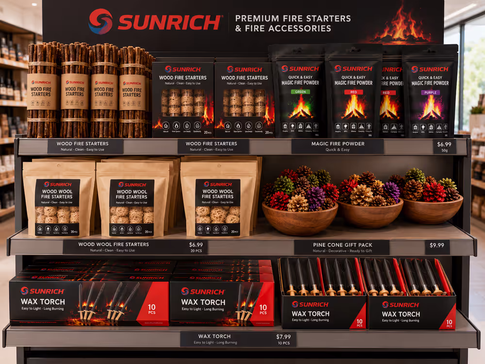 Retail fireplace accessory display