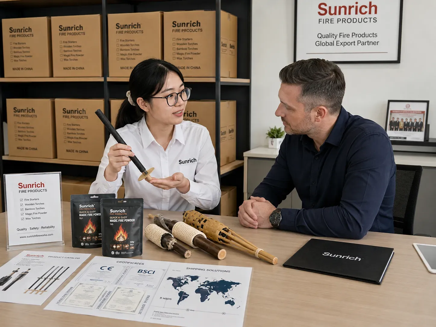Sunrich Fire export team and factory support
