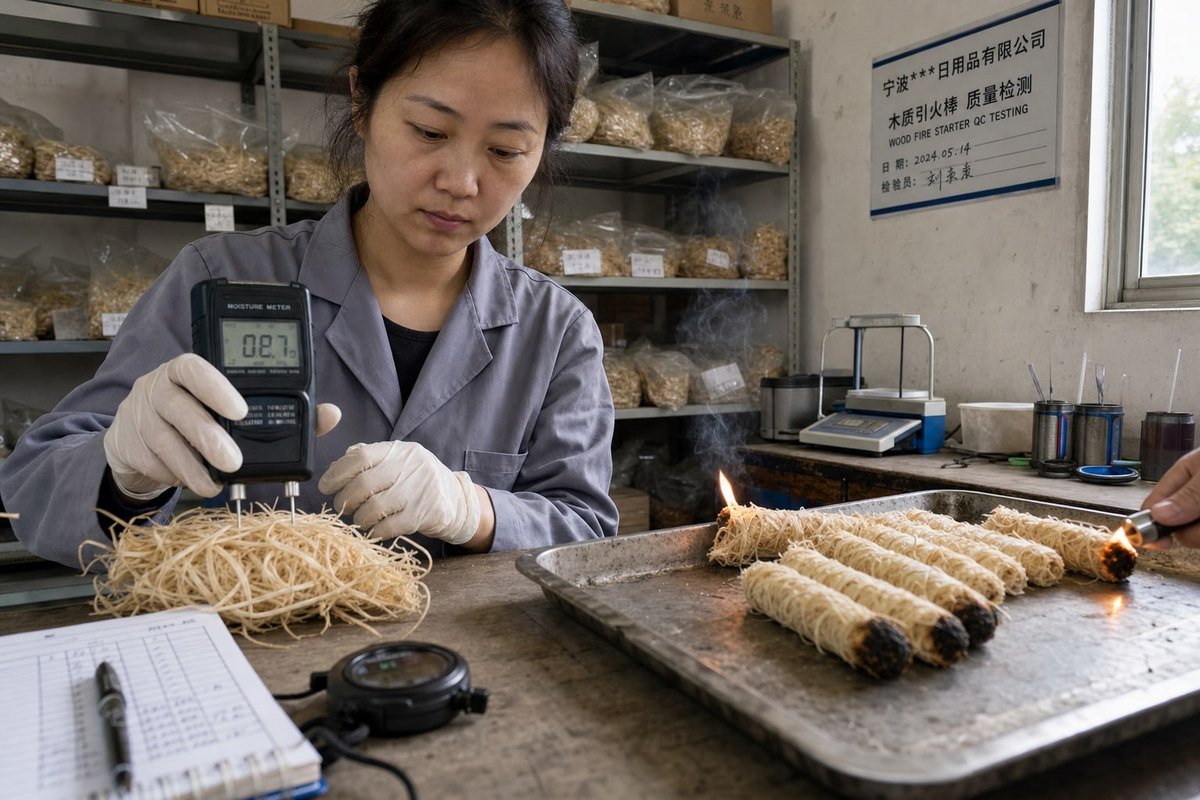 Moisture content testing and burn time evaluation for wood fire starters (ID#2)