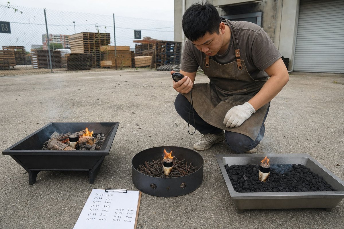 Packaging and labeling inspection details before mass production of fire starters (ID#4)