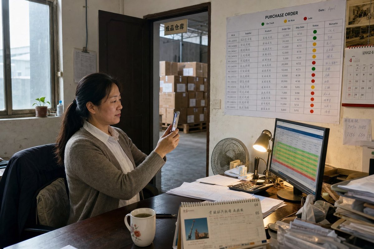 Real-time dashboard with color-coded status reports for order visibility and alerts (ID#3)
