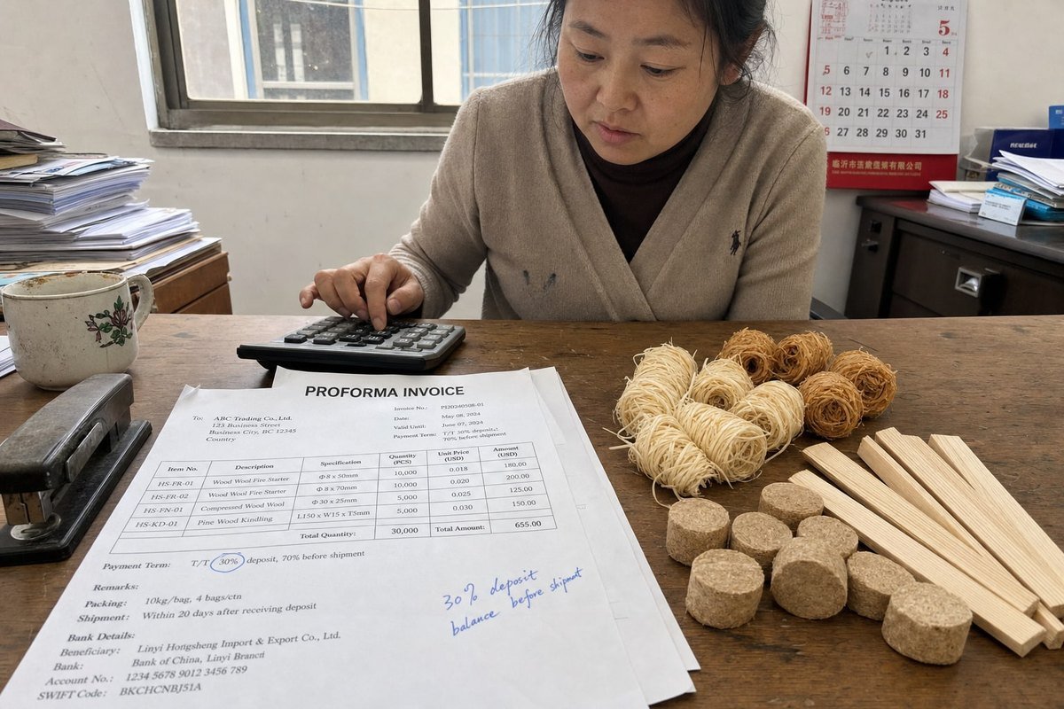 Standard Deposit Percentage Standard 30% deposit percentage for ordering wood fire starters from China manufacturers (ID#2)