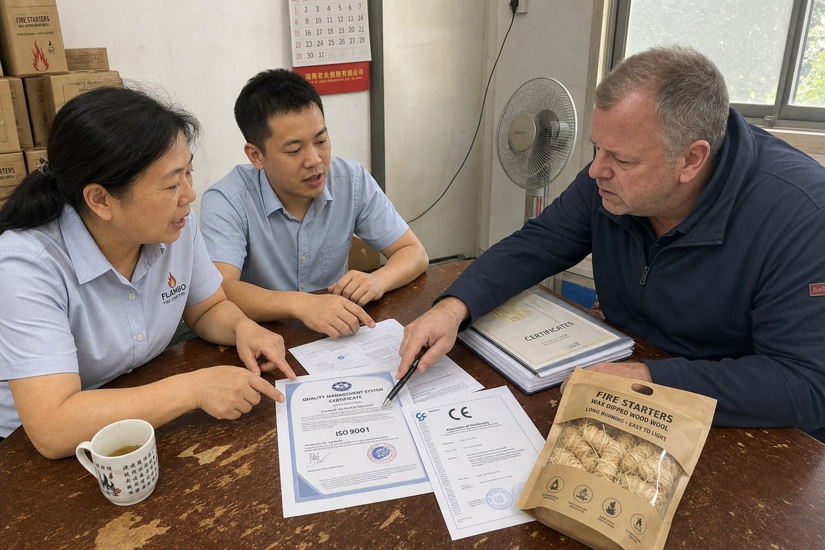Supplier Certification Requirements Required certifications and lab test reports for wood fire starters suppliers (ID#2)