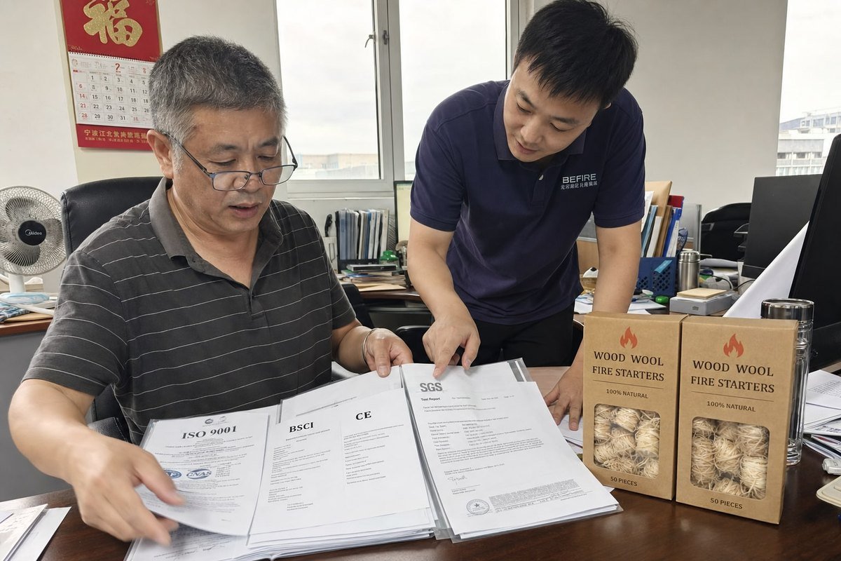 Fire Starter Certifications Certifications like ISO 9001, BSCI, and CE required for private label fire starters (ID#2)