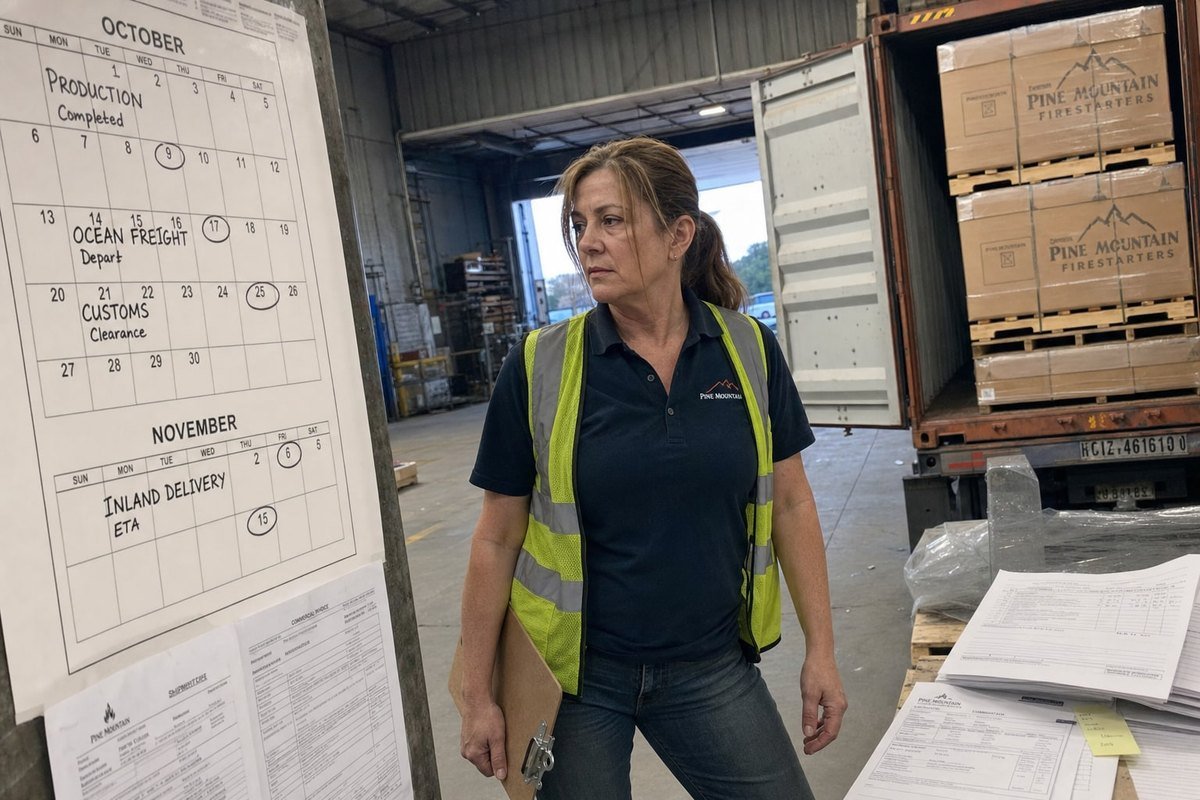 Shipping Lead Times Calculating order timing backward from lead times covering production, freight, and customs (ID#3)