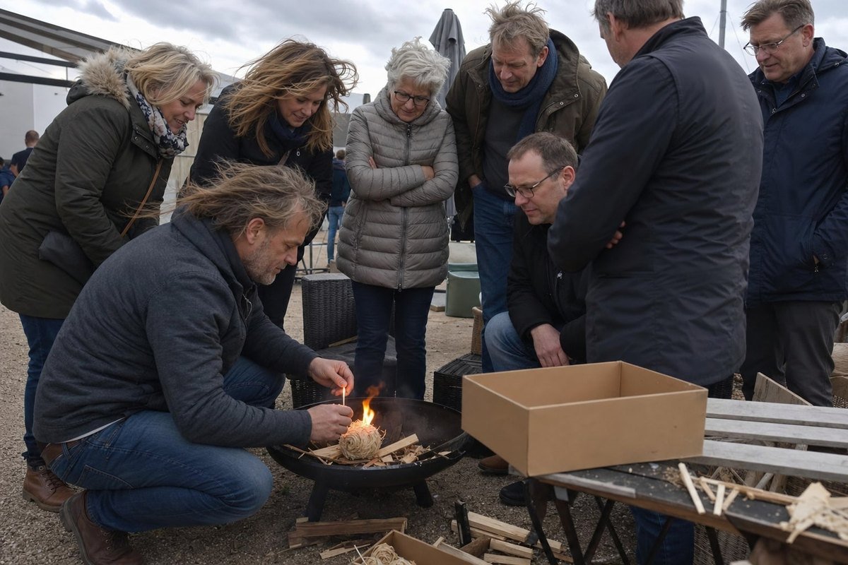 Reliable Outdoor Fire Starters Wood fire starters igniting reliably in damp windy conditions for camping enthusiasts (ID#2)