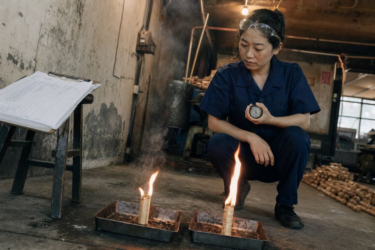 Wax type controls fire starter burn time, ignition speed, and moisture resistance (ID#2)