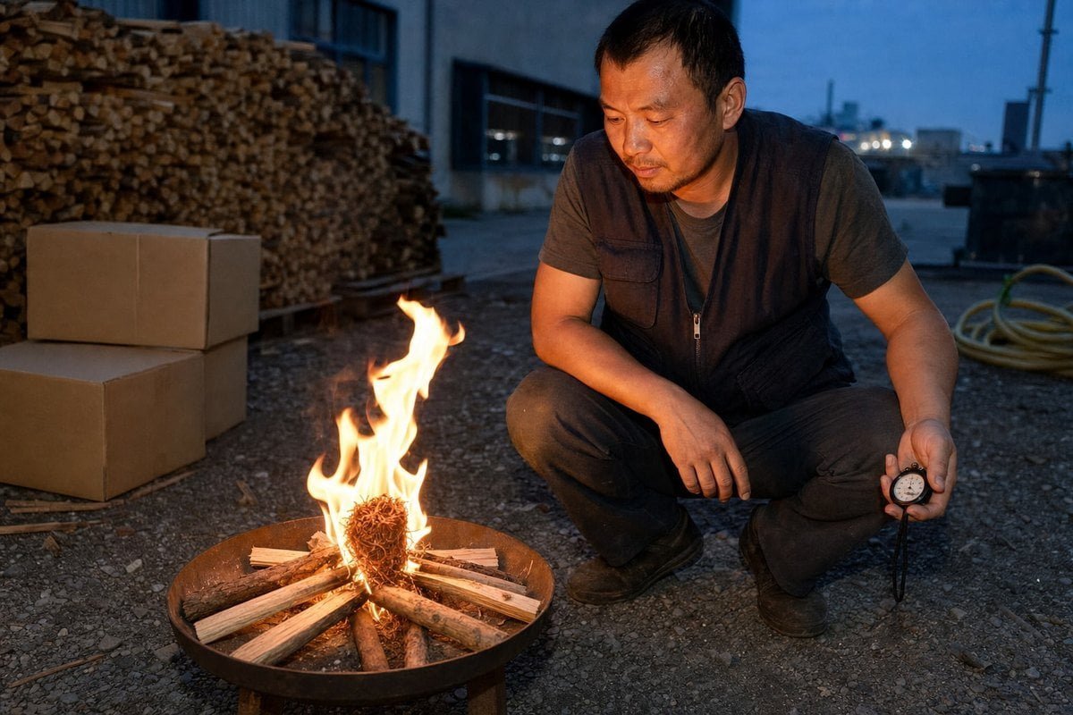 Matching wood fire starter burn time to fireplaces, stoves, and fire pits (ID#3)