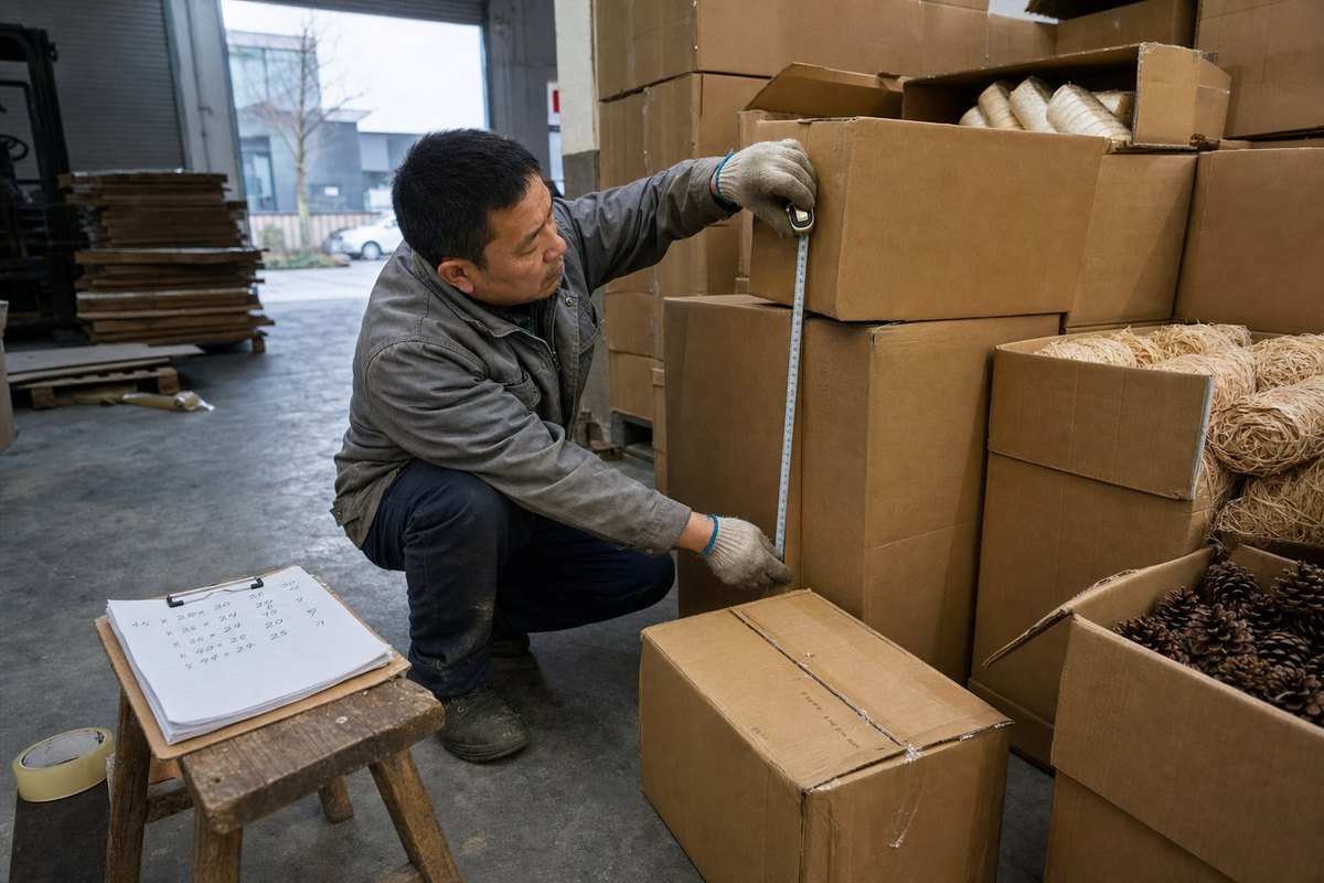 Mixed-SKU Container Volume Formula for calculating CBM per SKU using carton dimensions and container usable volume (ID#2)