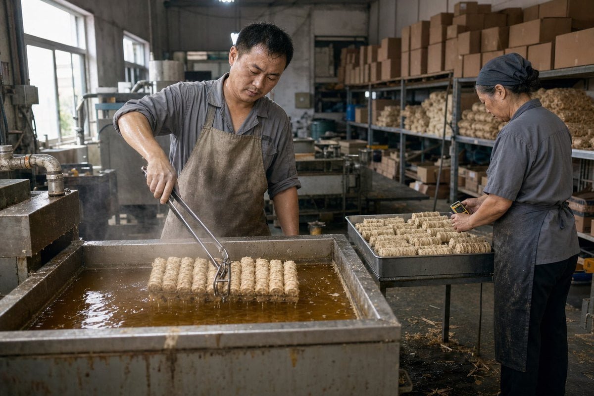 Consistent Moisture Control Process Sunrich manufacturing process ensuring consistent moisture resistance across every fire starter batch (ID#3)
