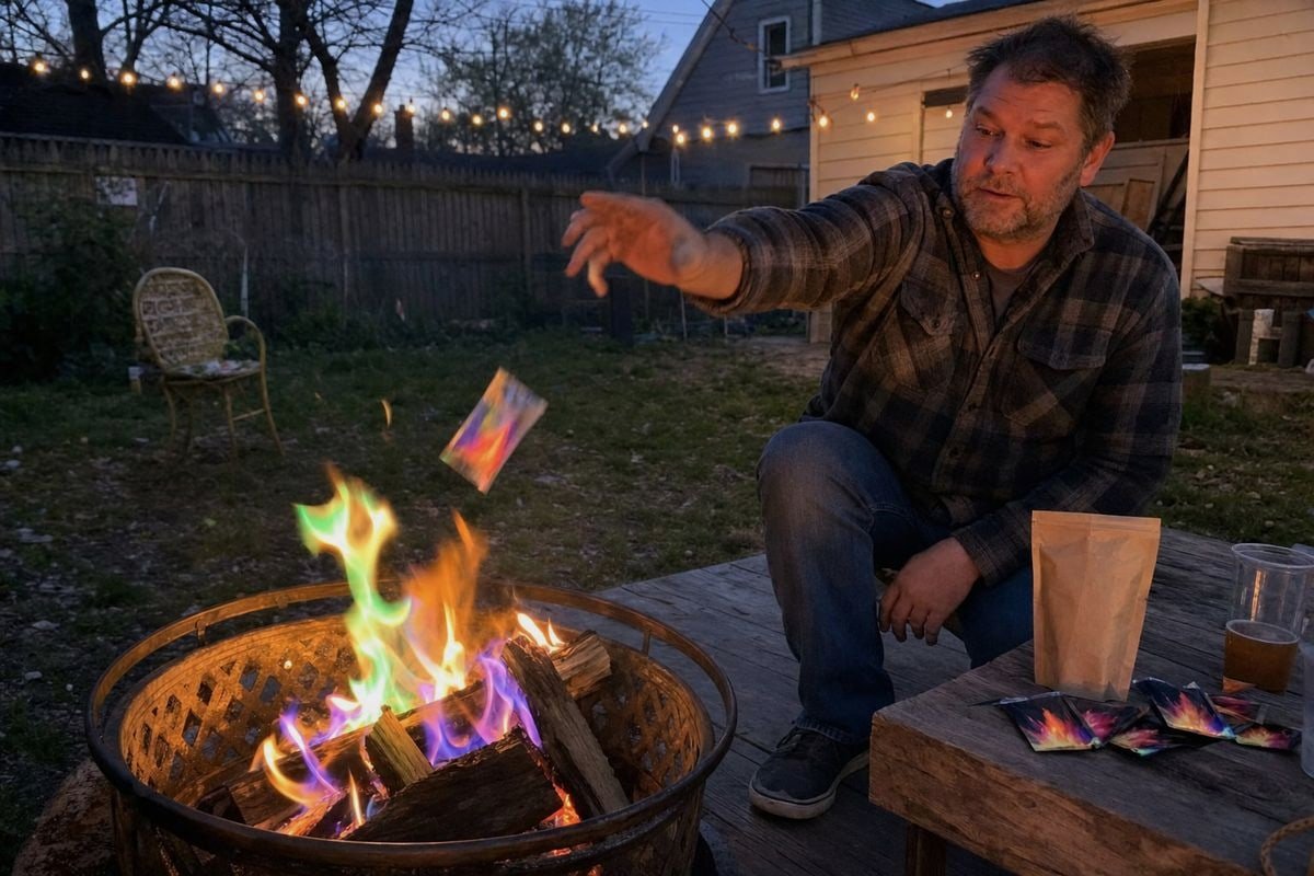 Magic Fire Powder suitable fire sources including campfires, fireplaces, and fire pits (ID#1)