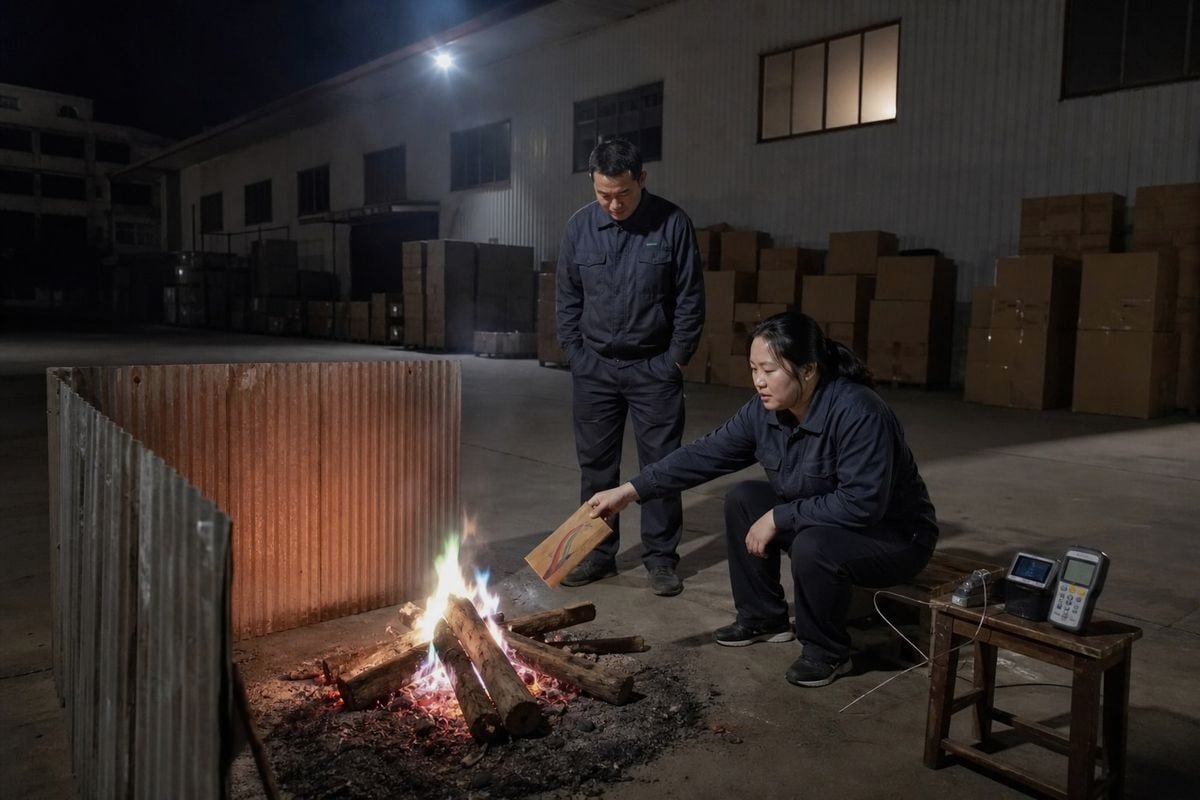 Méthode de test de combustion contrôlée pour confirmer la durée de la poudre à feu avant la commande en gros (ID#2)