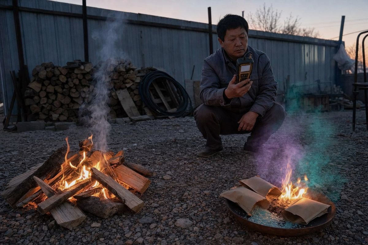 Comparing magic fire powder smoke versus ordinary firewood smoke characteristics (ID#1)