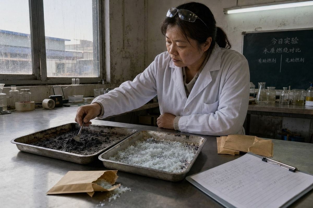 Chemical Composition Differences Chemical ingredients in magic fire powder smoke versus wood smoke combustion byproducts (ID#3)
