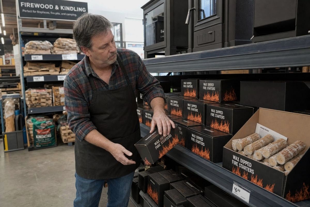 Usage guide helping retailers educate consumers on wood fire starters (ID#1)