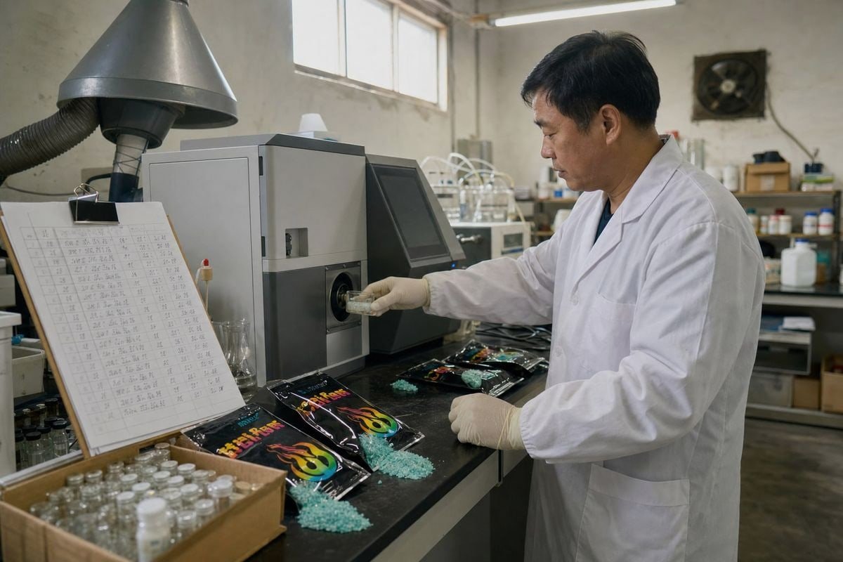 Checking raw materials in color-flame powder for banned harmful chemicals (ID#4)