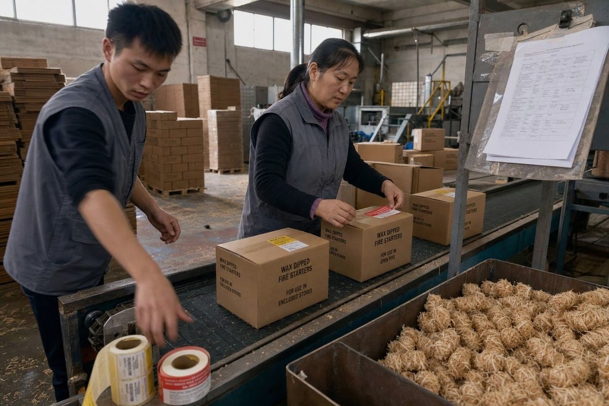 Verifying batch consistency and factory QC before bulk fire starter import orders (ID#5)