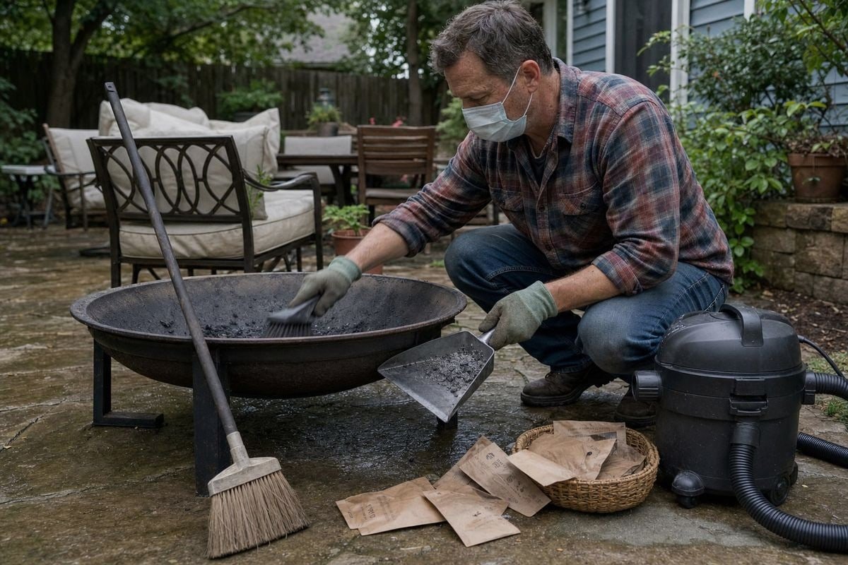 Cleaning up ash and residue after using Magic Fire Powder safely (ID#1)