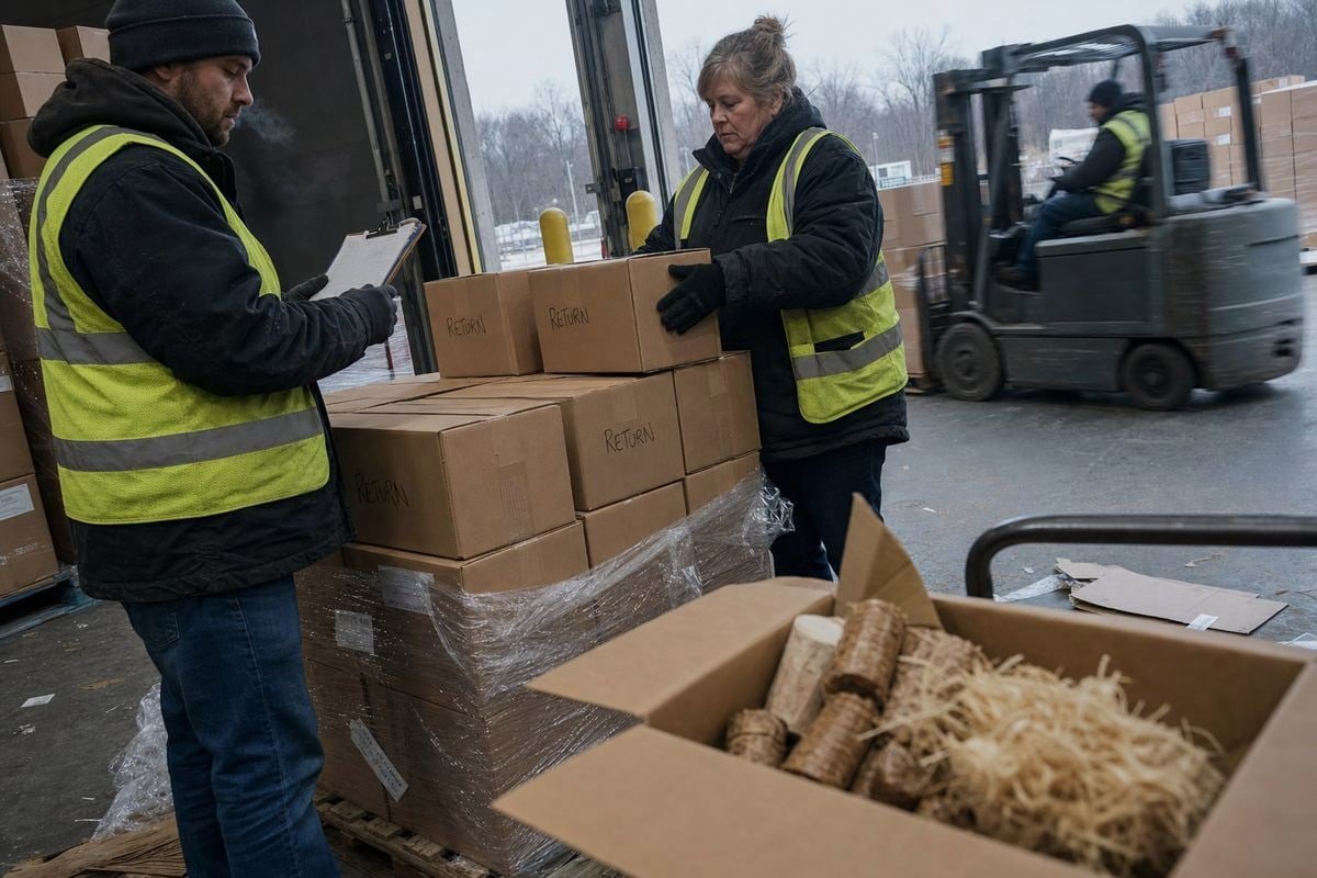 Hidden costs of seasonal returns including shipping, hazmat fees, and disposal for fire starters (ID#2)