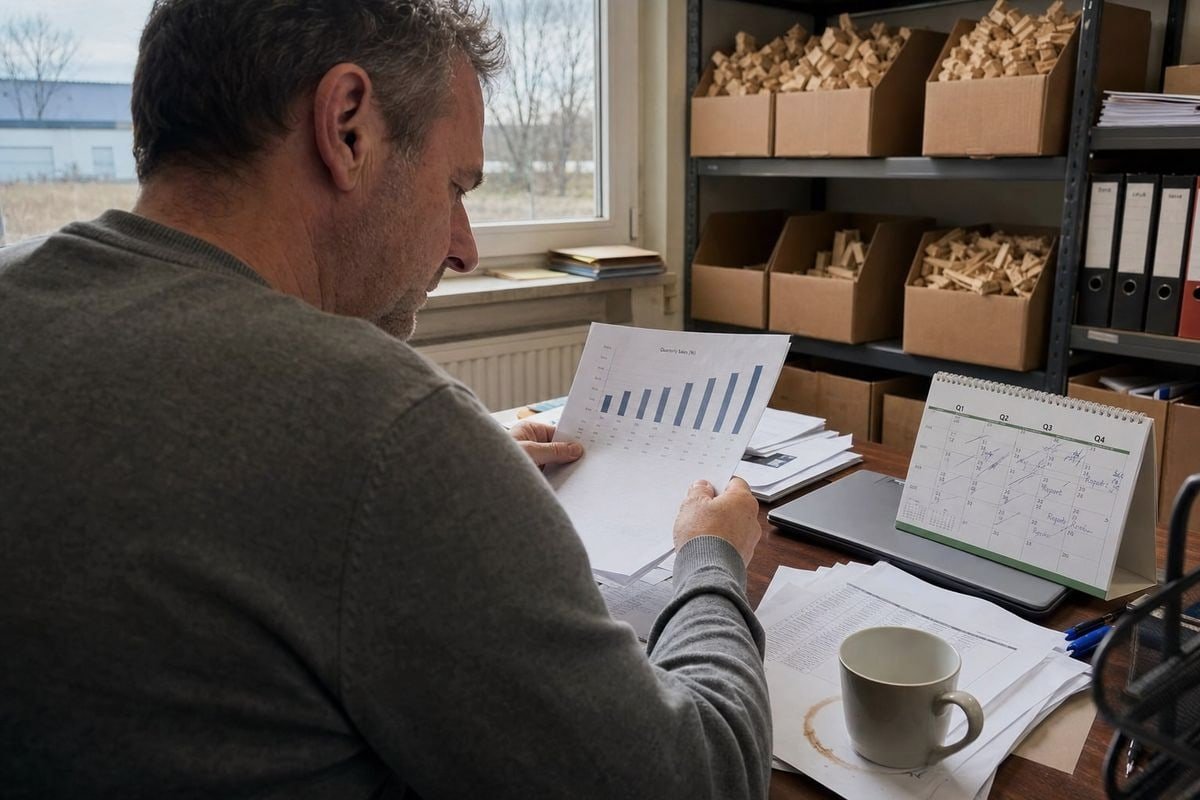 Calculating seasonal demand shifts to plan wood fire starter inventory across quarters (ID#2)