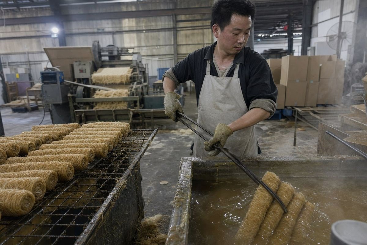 Manufacturer records showing kiln-drying, heat treatment, and wax-dipping process for compliance (ID#5)