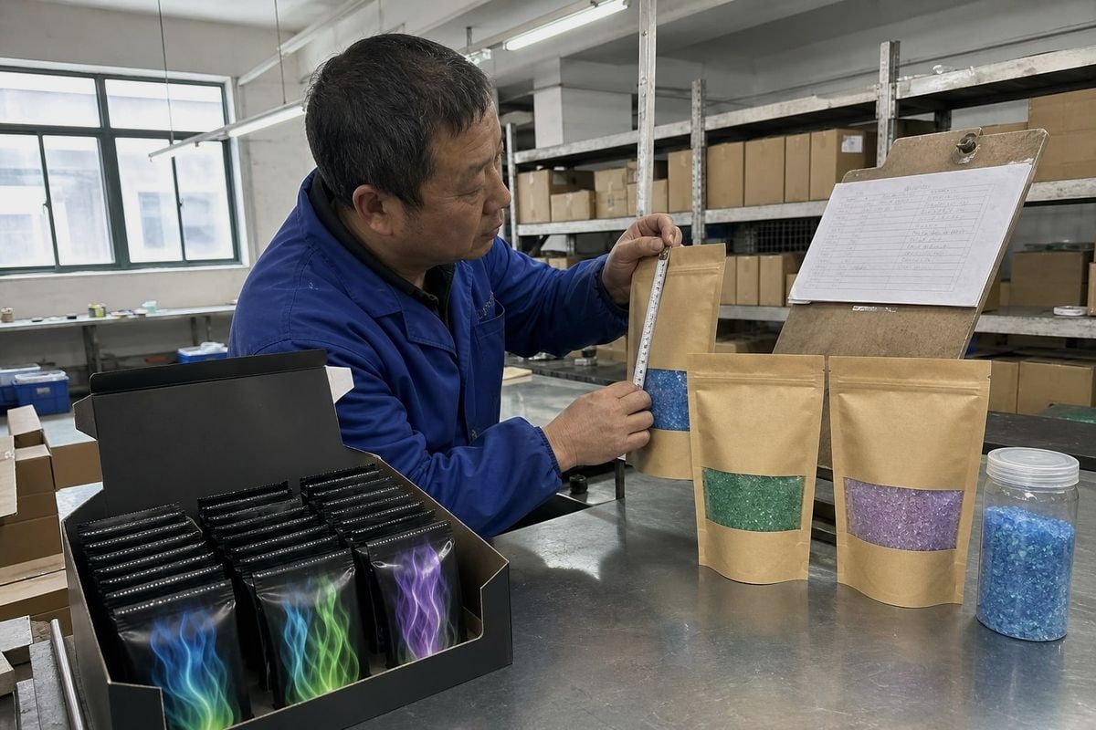 Packaging Specs Comparison Packaging comparison of small foil sachets versus large resealable kraft pouches for retail channels (ID#2)