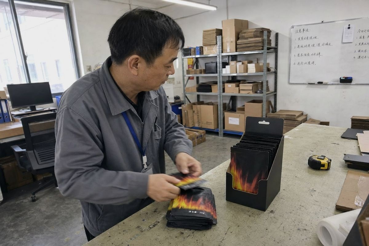 Comparison of magic fire powder packaging specs for online and offline retail channels (ID#1)